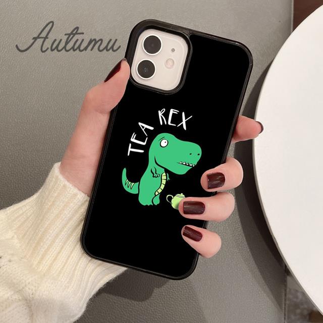 Милый Чехол-Телефон с Динозавром для iPhone 17 Air 15 16 16e Pro Max 11 12 13 14 Plus Обложка coque Fundas Shell