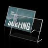 6 x 4 Inch Acrylic Sign Holder, 15 Pcs L Shape Clear Slant Back Sign Holders, Plastic Paper Sign Holder Stand, Clear Picture Frame Acrylic Stands for