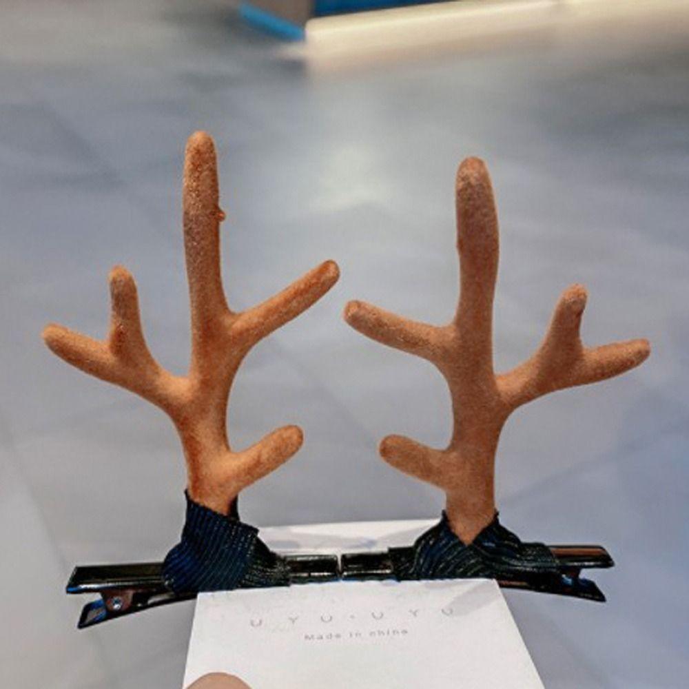 Ободок на голову с оленьими рогами, заколки для волос, рождественский головной убор для девочек, милый детский обруч для волос с лосиными рогами, аксессуары для волос для костюма для вечеринки