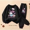 Sanrio Весна Осень kuromi Детские Комплекты Одежды Мультяшный Принт Kuromi Толстовка для Девочек Костюм из 2 предметов Тонкий Детский Спортивный Костюм