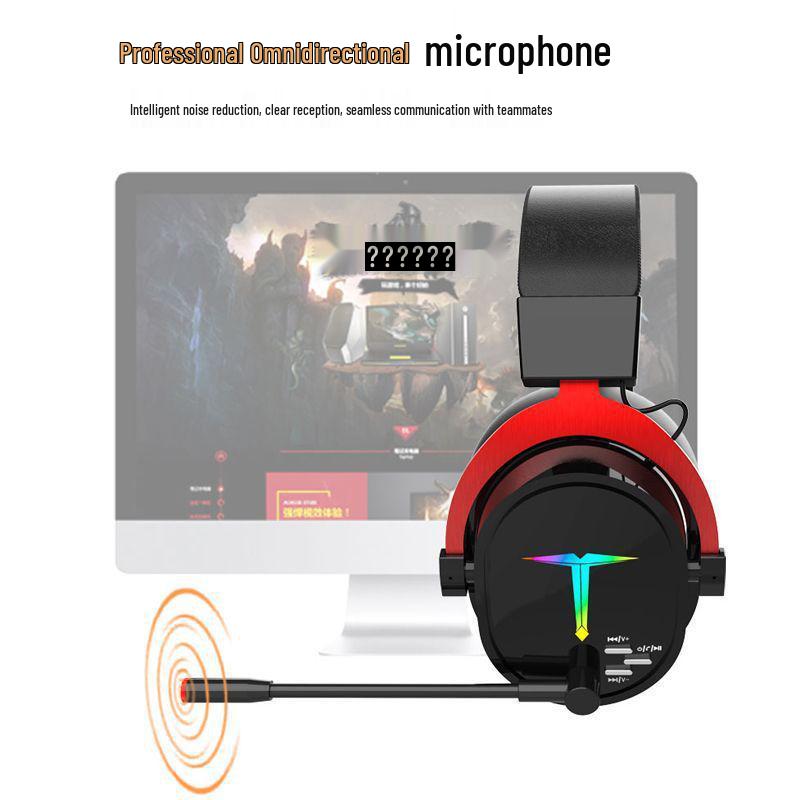 Беспроводная игровая гарнитура с микрофоном, двойной режим: 2,4 ГГц и Bluetooth для ПК и мобильных устройств.