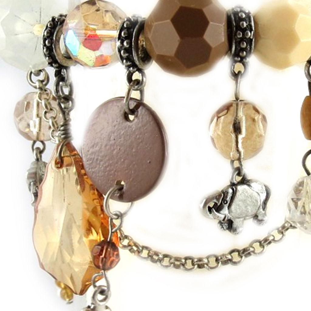 Les Trésors De Lily [E0445] - Дизайнерский браслет коричнево-бежевого цвета «Душка»