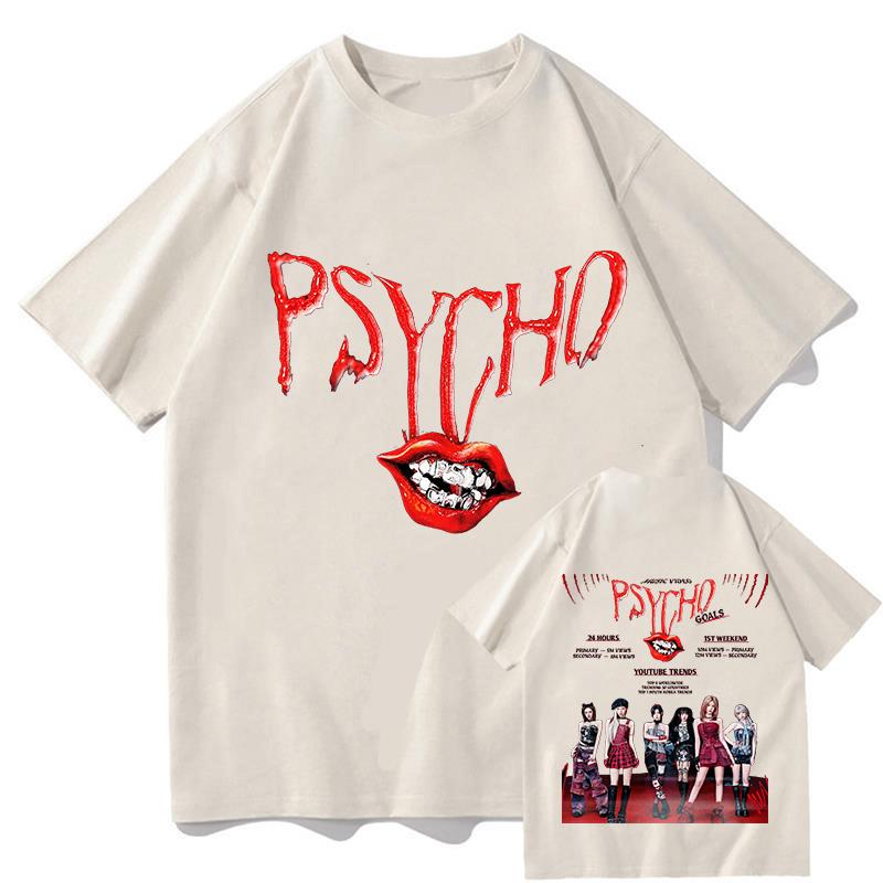 BABYMONSTER PSYCHO Tshirt Pure Cotton Graphic T Shirt Trendy Tops Tees Short Sleeve Tees Round Neck Unisex Comfort Soft Clothes