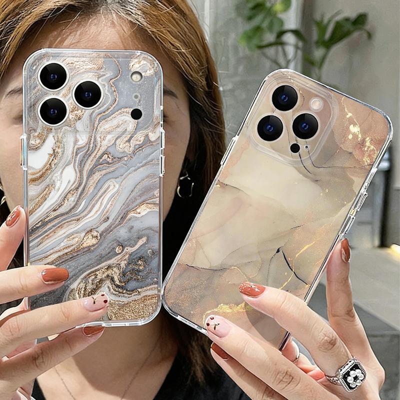 Чехол с рисунком под песчаник и мрамор для iPhone 17 Pro Max Coque iPhone 16 15 14 13 Pro Max 11 Прозрачный ТПУ Силиконовый Мягкий Чехол