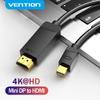 Кабель Vention Mini DisplayPort-HDMI 4K HD Thunderbolt 2 HDMI-кабель-конвертер для телевизора MacBook Air 13 iMac Mini DP-кабель HDMI