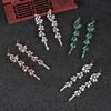 Модные длинные висячие серьги-цепочки с кисточками, подвески, серьги-капли, женские вечерние серьги со стразами и геометрическим листом, висячие серьги, ювелирные изделия