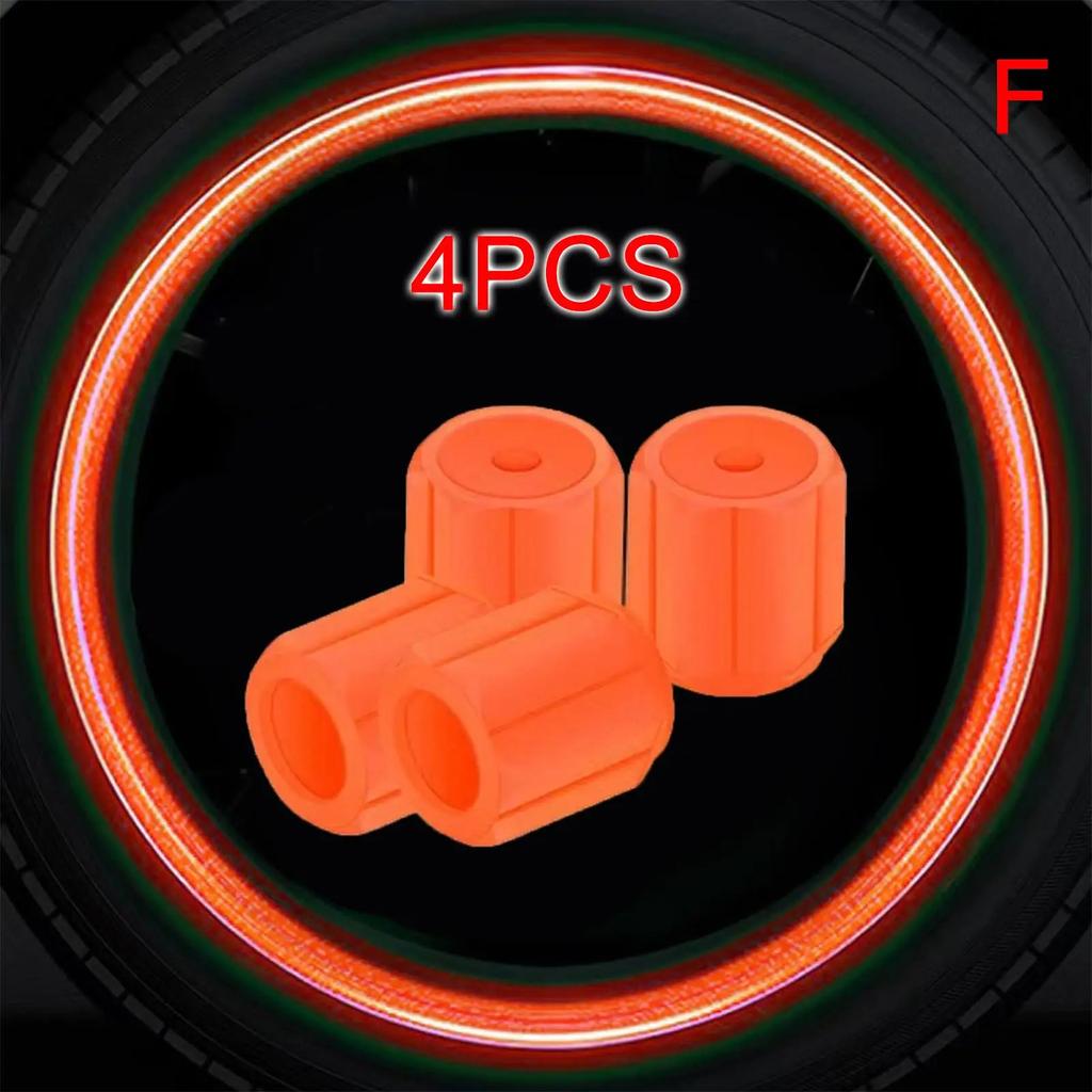 Luminous Tire Valve Caps 5 Colors Car Motorcycle Glowing Car Hub Valve Cover Accessories Tire Styling Wheel Auto 4-16Pcs To C1G0