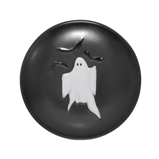 Хэллоуин Тарелка Призрак 7 дюймов Многоразовая Пластиковая Тарелка Призрак Круглая Столовая Посуда для Ужина Десерта для Угощения или Жизни Принадлежности для Вечеринки на Хэллоуин