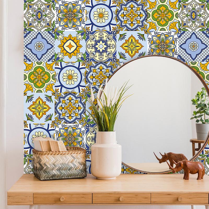 10 шт., кухонные украшения, плитка, наклейки, стикер на стену, водонепроницаемый цветок, плитка, домашний декор