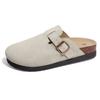 Fashion Smile Genuine Suede Clogs For Women Men Soft Cork Footbed Leather Mules Comfort Potato Shoes With Arch Support Beach Slippers