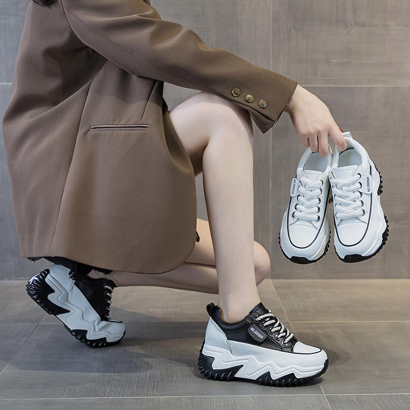 Осень и зима новая женская обувь маленькие белые туфли платформа маффин небольшой внутренний подъем повседневная спортивная обувь