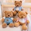 Cute Bear Plush Toys Soft Stuffed Cute Bear Wear Clothes Doll Boys Girls Appease Pillow Kids Baby Birthday Christmas Gift