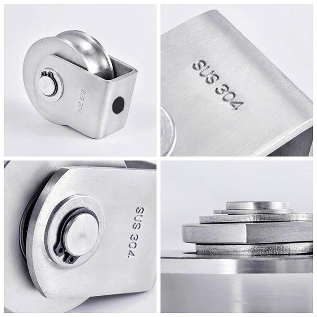 U-образный шкив колеса из нержавеющей стали 304, грузоподъемность 660 фунтов, съемный блок шкива колеса с U-образным пазом