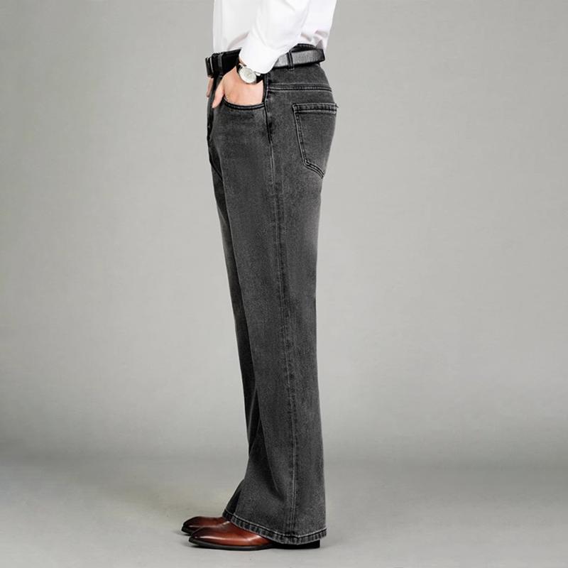 Мужские расклешенные джинсы, мужские универсальные повседневные брюки с большими штанинами в корейском стиле в стиле ретро