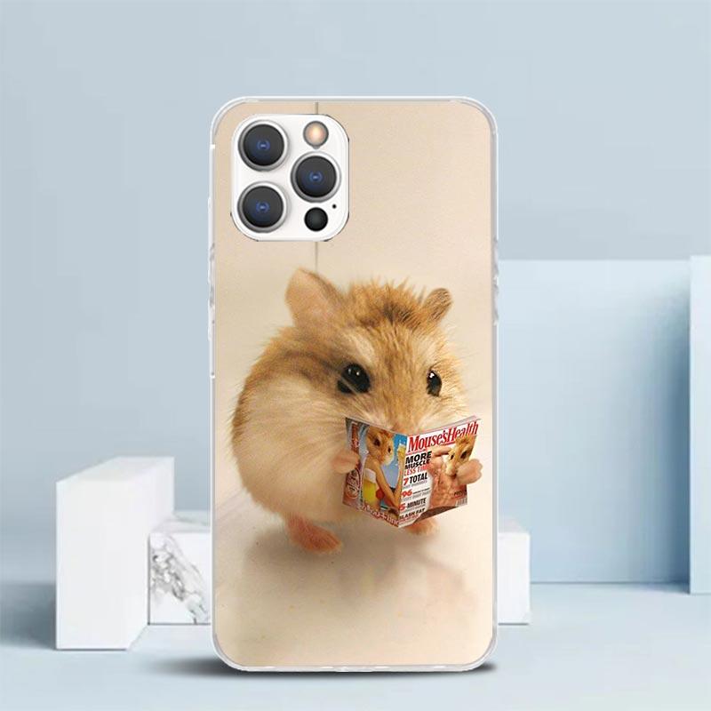 Милый Милый Хомяк Питомец Чехол для Телефона Для IPhone 16 17 Air 16E 15 14 Plus 13 Mini 12 11 Pro Max 7 8 + SE 2020 Мягкий ТПУ Задняя Крышка 1