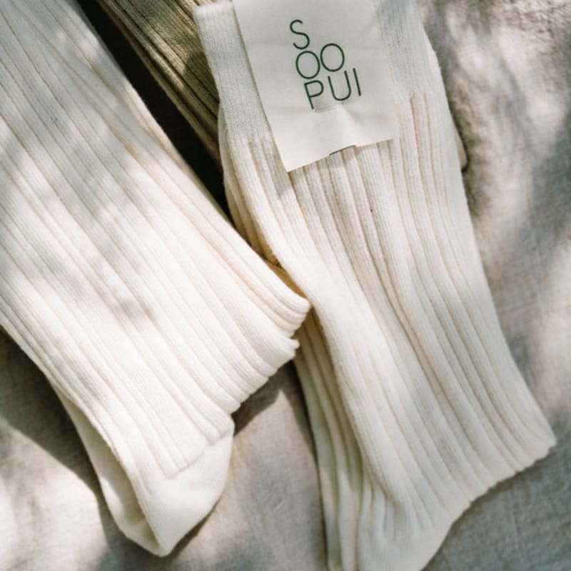 SOOPUI Organic cotton socks in ivory_Organic socks ivory