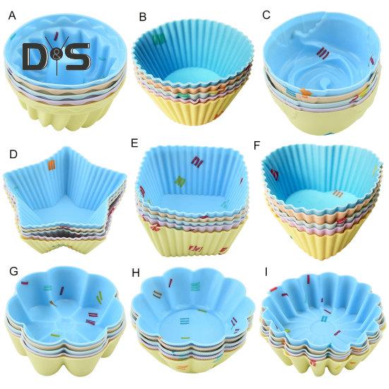 5 шт., 9 стилей, форма для торта, термостойкая форма для украшения торта, чашка для кексов