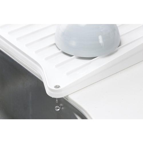 Richell Plastic Draining Tray, White, 41 x 28 x 5 cm, Shelly, Small, with Drainage Tray Stopcock, Reversible, Antibacterial