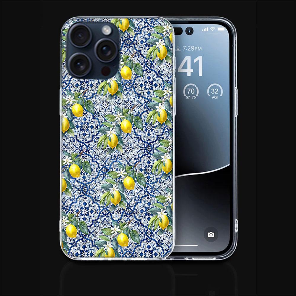 Mediterranean Lemon Clear Phone Case For Iphone 17 Air 16 Pro Max 15 Pro 14 Plus 17E 16E 11 13 12 Mini Cover Cases Fundas Cell T