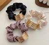 Korean Metal Satin Large Intestine Ring Women Rubber Bands Hair Ties Hair Rope Girls Ponytail Holder Headdress Hair Accessories