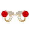 Модные серьги с красным жемчугом в форме рыбьего хвоста для женщин, корейские простые украшения для ушей, свадебные украшения, подарок на день рождения