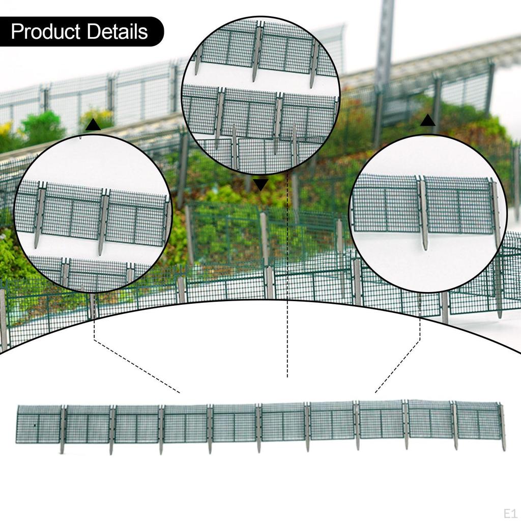Model Railway Scenery Fence Layout, N Scale, Easy Installation for Sand Table Decoration