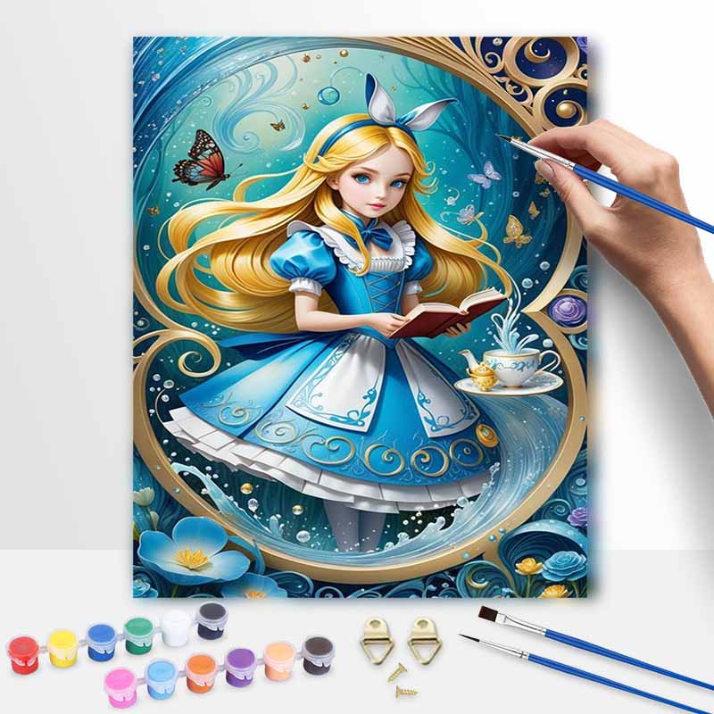 Disney Alice in Wonderland oil painting handmade painting kit diy home room decoration gift