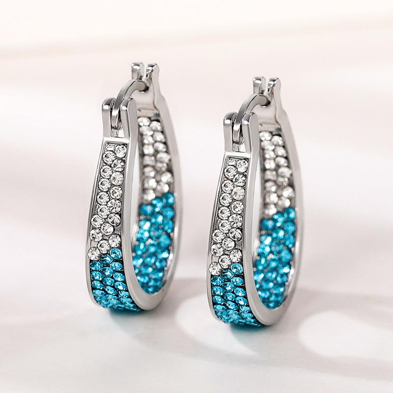 Серьги Pinduoduo, Красочные серьги-клипсы с бриллиантами, Модные женские серьги, Универсальные серьги