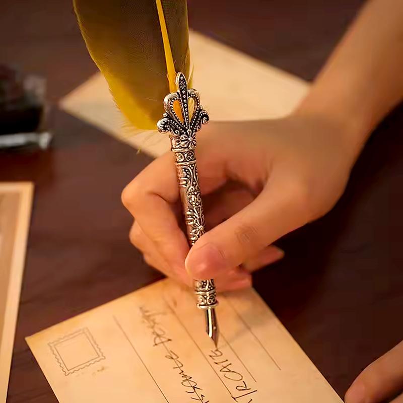 1 комплект пишущих инструментов, винтажная резьба, цветок, рот, британский стиль, новогодний подарок, высококачественная перьевая ручка, канцелярские принадлежности