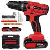 21V Wireless Drill and Screwdriver Set - 2 Speed, 3/8 "Keyless Chuck, 45N.m Torque, Li-Ion Battery, 29 + 1 Drill and Screwdriver Head
