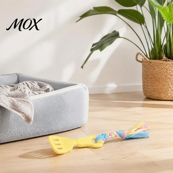 Interactive Knot Pulling Toys Spatula Shaped Dog Chew Toy with Braided Fabric Rope, Puppy Teething Energy Releasing for Pets Toy, Pet Molar
