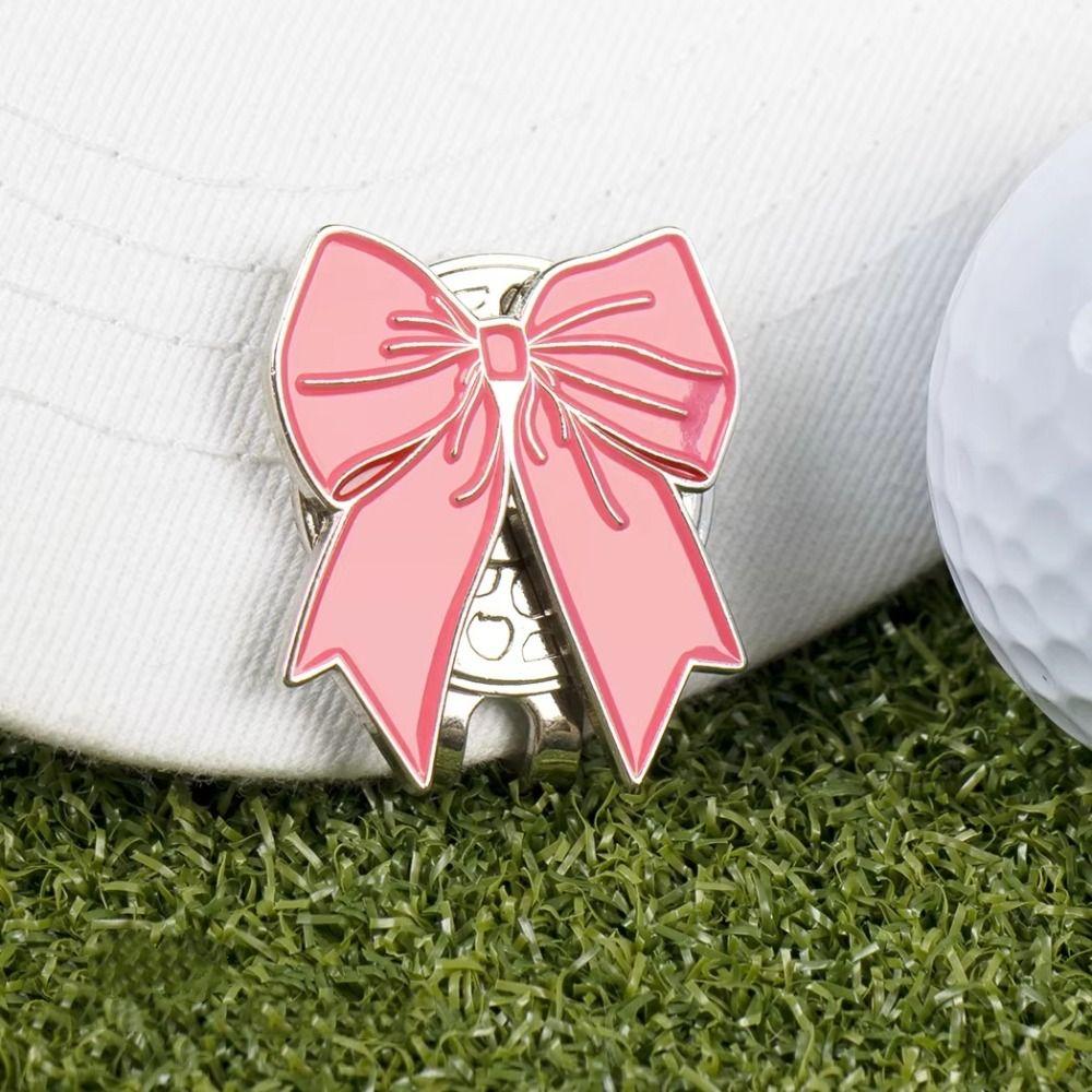 Pink Ribbon Golf Cap Clip Magnetic Golf Hat Marker Outdoor Sports Golf Ball Mark Women Girls
