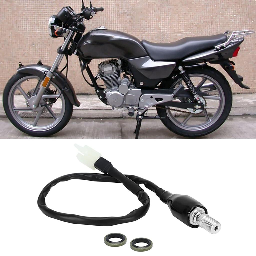 Akozon Hydraulic Brake Switch M10x1.0 Universal Motorcycle Hose Hydraulic Pump Reinforced Rear Brake Light Switch (Straight Head)