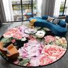 3D Flower Round Carpet Living Room Decoration Floor Mats for Home Bedroom Anti-SlipPlayroom Decor Rug Non-slip Mat