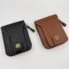 New Men's Short Wallet Zipper Coin Purse Retro Brass Buckle Design Wallet Male Vintage Card Holder Business Money Clip Clutch