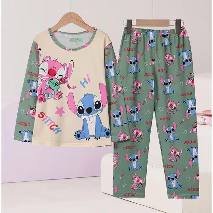 Southeast Asia Kids' Demon Slayer Pajamas: Long Sleeve & Pants Set for Girls