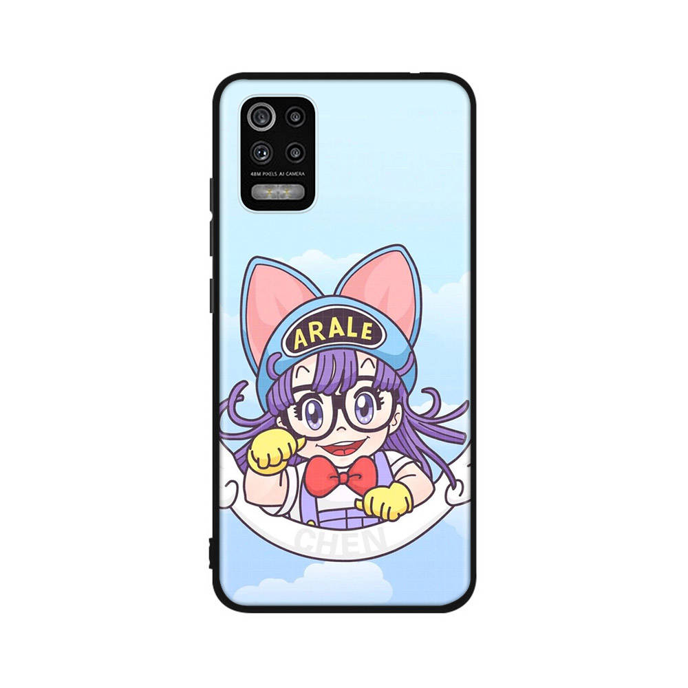 DT34 Dr. Slump Arale Case for iPhone 16 15 Plus 14 13 12 11 Pro 8 7 6S 6 SE 5S X XR XS Max Realme C30 C33 C31 9I Huawei P30 Black Soft Cover