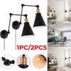 Adjustable Vintage LED Wall Light E27 110-220V Loft Industrial Wall Lamps Retro Bed Bedside Light Black 60W