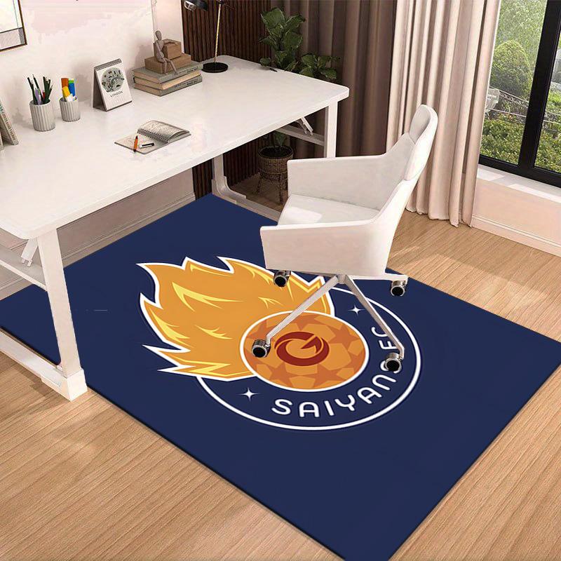 Flame Soccer Emblem Printed Area Rug for Office, Chair Rug, Decorative Carpet Floor Mat, Large Size Fan gifts Christmas gifts