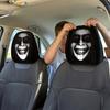 2 шт. Чехлы на подголовник автомобиля на Хэллоуин, Наволочки на подушки для шеи сиденья в стиле ужасов, Дышащие эластичные защитные чехлы на подголовник сиденья для интерьера автомобиля