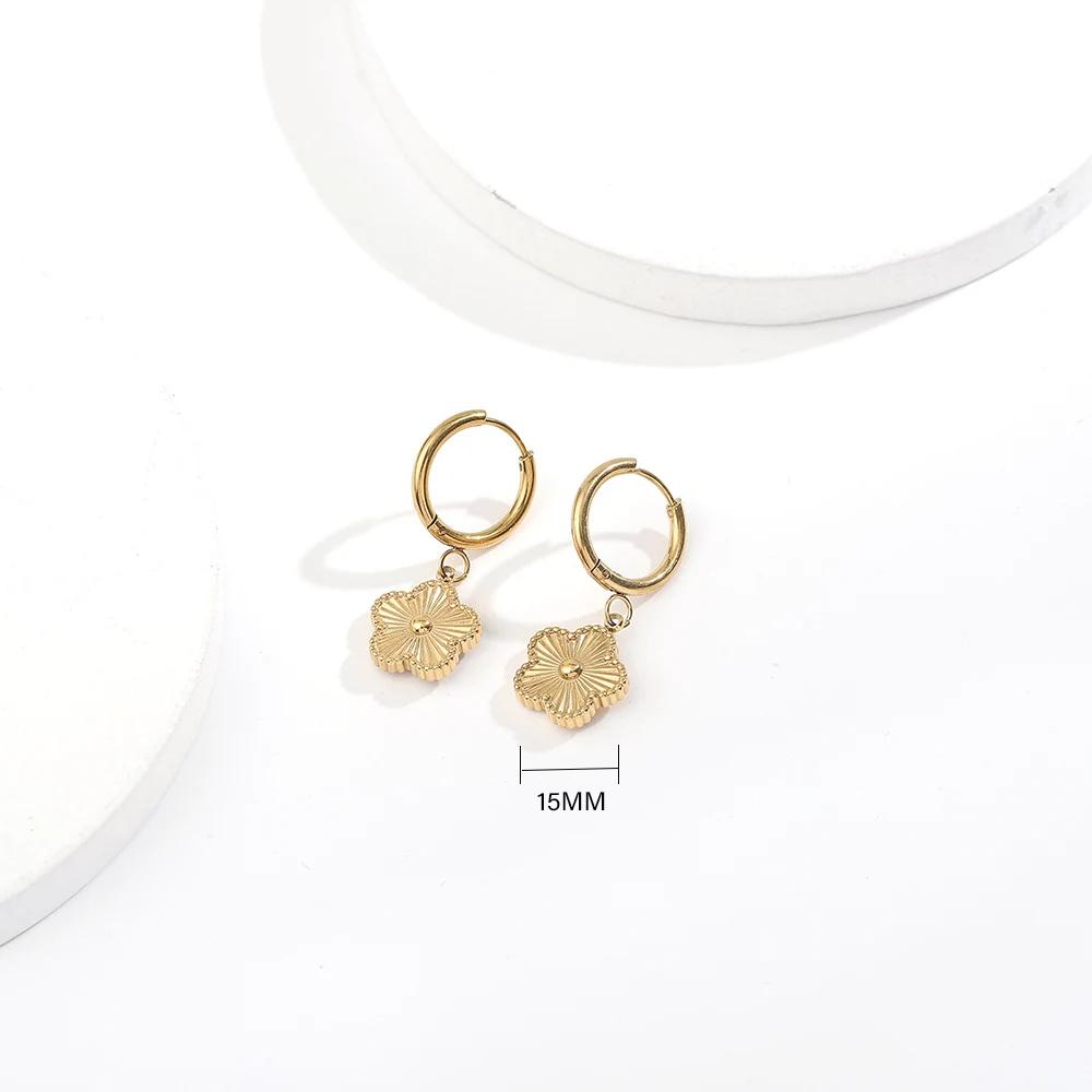 Браслет-шарм из нержавеющей стали, горячо продаваемый, с золотым покрытием, в виде клевера, роскошные браслеты-цветы с пятью лепестками, ювелирные изделия для женщин, подарок