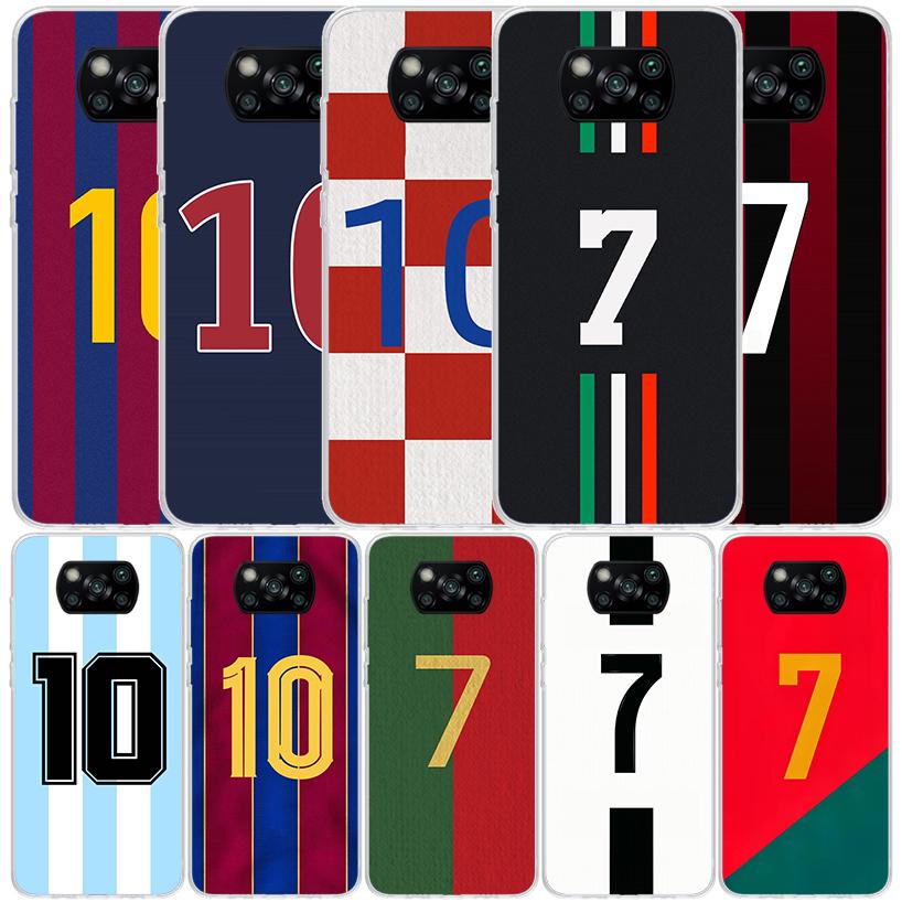 Чехол для телефона FootBall SuperStar Номер C 7 10 для Xiaomi Poco F7 Ultra X5 X6 X7 Pro M7 Redmi 15C 15 13C 13 12C 12 10C 10 10A 9 9C