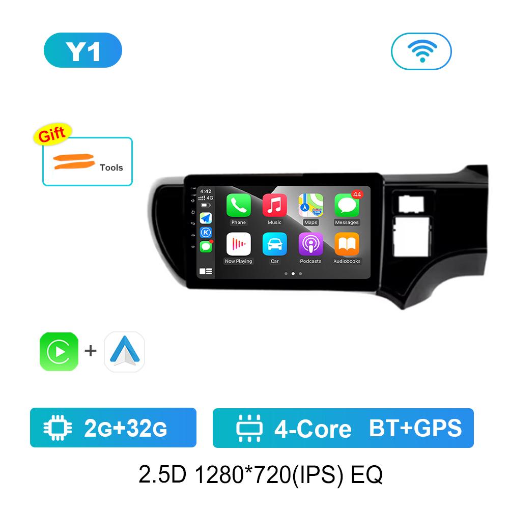 9-дюймовый DSP Стерео Android OS для Toyota Aqua 2011 - 2017 Navi GPS 4G Автомагнитола Мультимедийный плеер BT IPS Экран WiFi Вентилятор охлаждения