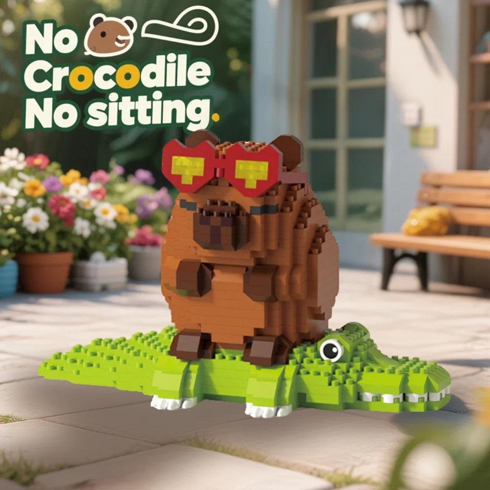 "Набор строительных блоков капибары - Милая водяная морская свинка DIY модель | Веселая STEM-игрушка для детей и взрослых"