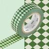 Masking Tape - MT 15 Mm - Green and Gold Tiles - Washi Paper - Repositionable Without Residue