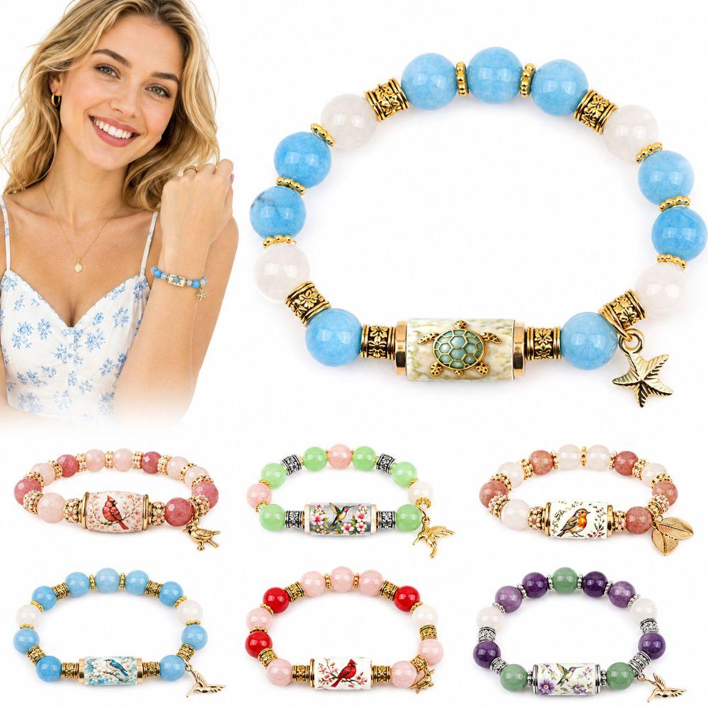 with Pendant Metal Tube Crystal Bracelet Beaded Bracelet Holiday Gatherings