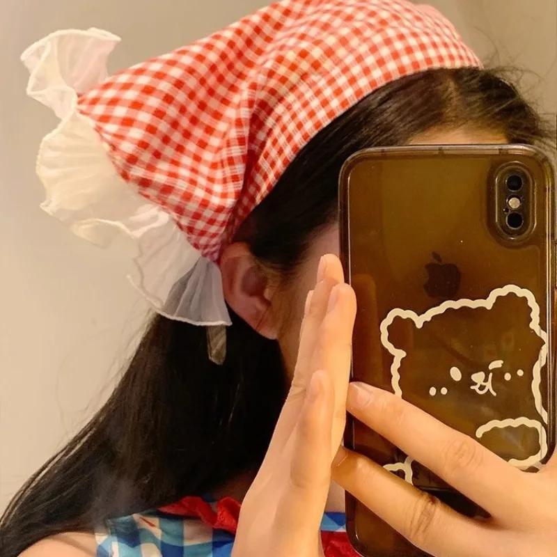 Аксессуары для волос Ретро Цветочный кружевной треугольный шарф повязка для волос Белая модная бандана тюрбан повязка на голову для женщин Headwarp