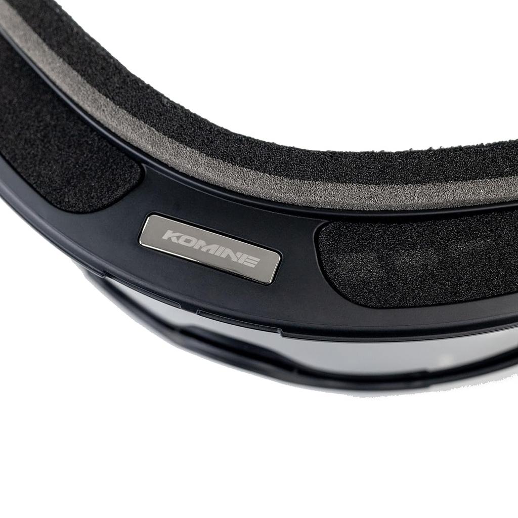 Мотоциклетные очки Komine UV Оригинальные Дымчатые Бесплатные Очки HK-500, Совместимые, 99% Защита, Кожа, Черный,