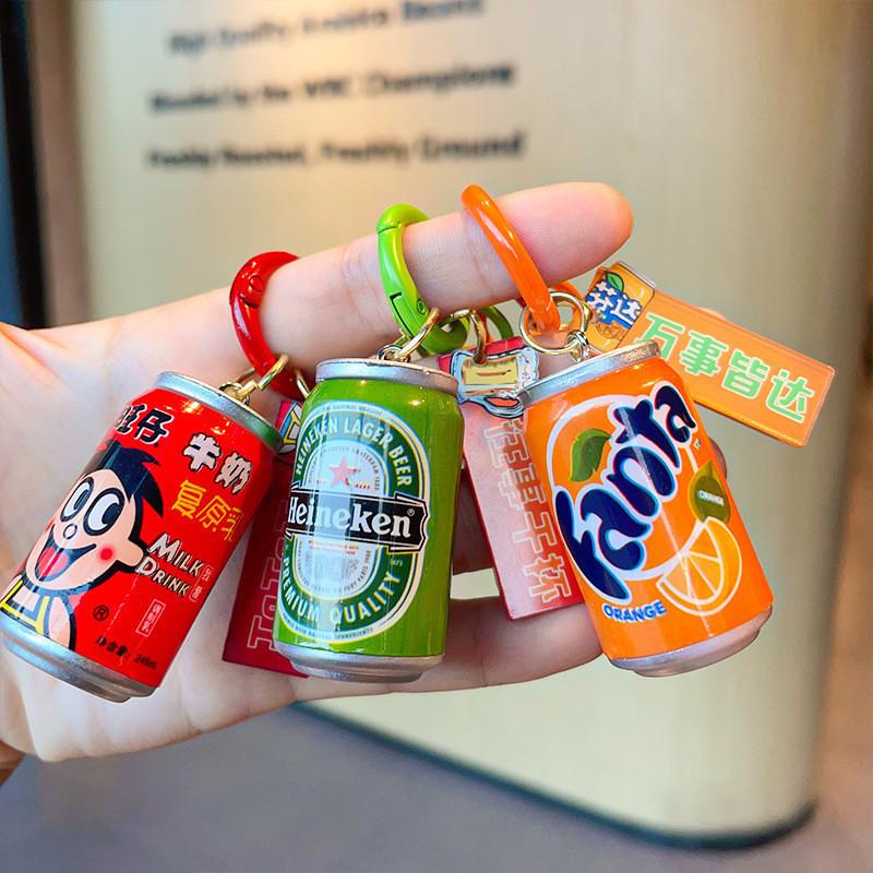 Реалистичный брелок в виде мини-банки газировки из смолы, стильный аксессуар для вечеринок и подарков