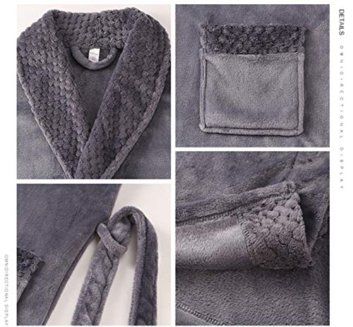 Bathrobe Gown Unisex Bathrobe After Bath Room Wear Loungewear Nightgown Stylish XL Size Navy [Arcade] Men's Women's